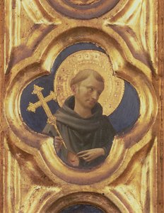 Santa Trinita Altarbild, Detail des Kopfes von St. Franziskus von Fra Angelico