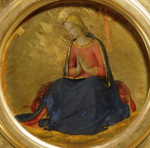 Verkündigung der Jungfrau Maria aus dem Perugia-Altarbild, ca. 1437 von Fra Giovanni Angelico da Fiesole