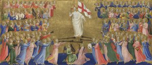 Christus verherrlicht im Hof des Himmels, Tafel vom Fiesole San Domenico Altarbild, ca. 1423-1424