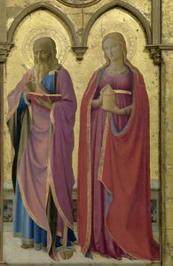 Heilige Matthäus und Maria Magdalena. Cortona Polyptychon, ca. 1437 von Fra Giovanni Angelico da Fiesole