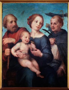 Heilige Familie mit St. Peter Märtyrer (oder Heilige Konversation) von Fra da Pistoia Paolino