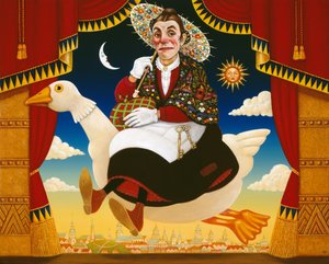 Dan Leno (1860-1904) als Mutter Gans, 1996 von Frances Broomfield