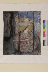 Frau hinter der Sonne stehend, um 1912-15 von Frances Macdonald