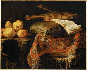 Stillleben: Zitronen und Violine von Francesco (b.1640) Fieravino