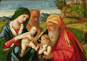 Heilige Familie mit St. Simeon und Johannes dem Täufer, frühes 16. Jahrhundert