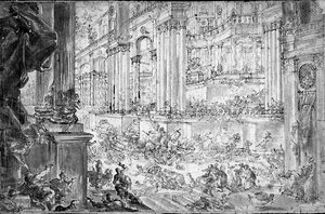 Die Vertreibung des Heliodorus aus dem Tempel von Francesco (fl.1709 43) Peresi