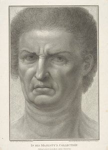Gesicht eines Mannes, Vorderansicht von Francesco Bartolozzi