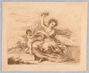 Flora mit einem Cupido