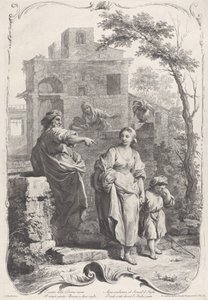 Hagar in die Wildnis geschickt, 1758 von Francesco Bartolozzi