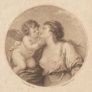 Sappho umarmt die Liebe von Francesco Bartolozzi