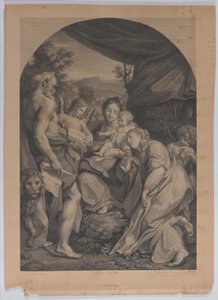 Jungfrau und Kind mit dem heiligen Hieronymus links, 1822