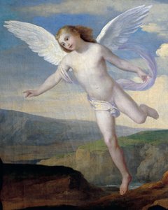 Engel, Detail aus Engel besucht Hagar und Ismael, um 1846, von Francesco Coghetti (1804-1875)