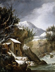 Winterlandschaft in den Bergen (Öl auf Leinwand)