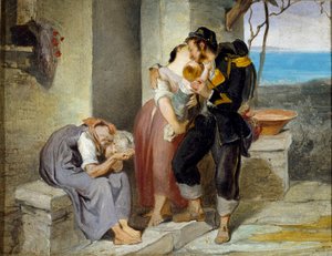 Abschied des Soldaten von seiner Familie von Francesco Gandolfi