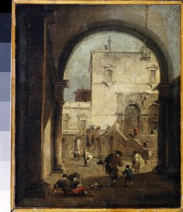 Venezianische Laune: Ein Platz und ein Palast von Francesco Guardi