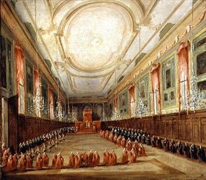Papst Pius VI. und Doge Paolo Renier in der Kirche SS. Giovanni und Paolo