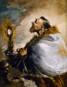Heiliger in Anbetung der Heiligen Eucharistie oder Heiliger Norbert in Ekstase von Francesco Guardi