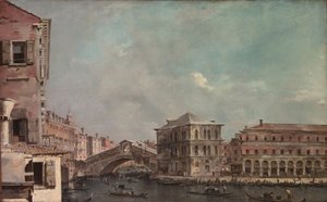 Der Große Kanal oberhalb der Rialto, späte 1760er Jahre von Francesco Guardi