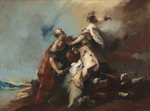 Das Opfer Isaaks, Tobias und der Engel, Die Engel erscheinen Abraham, Abraham empfängt die drei Engel (Gemäldeserie)