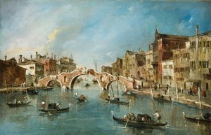 Blick auf den Cannaregio-Kanal in Venedig von Francesco Guardi