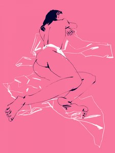 Ein Mädchen Schlafend Rückansicht Pink