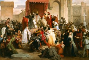 ""Dieu le veut"" : beim Konzil von Clermont (heute Clermont-Ferrand, in der Auvergne), predigt Peter der Einsiedler (Pierre l