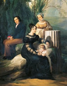 Porträt der Familie Borri Stampa, 1822 von Francesco Hayez