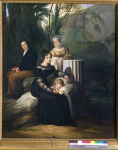 Porträt der Familie Borri Stampa von Francesco Hayez