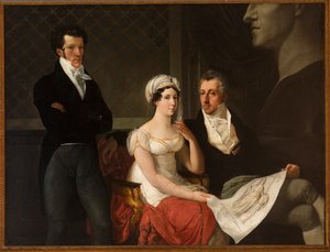 Porträt der Familie Cicognara mit der Büste von Antonio Canova