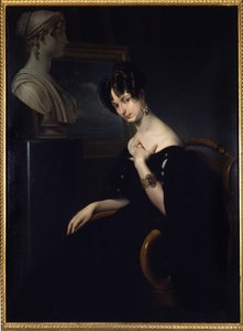 Porträt der Marquise Cristina Trivulzio, Prinzessin von Belgiojoso (Belgien) (1808-1871), italienische Patriotin und Schriftstellerin, Gemälde von Francesco Hayez. in Florenz, Italien