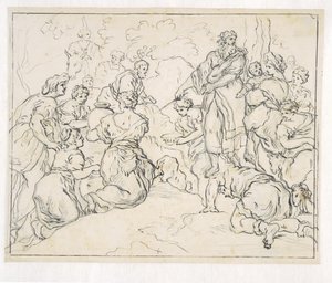 Moses schlägt den Felsen von Francesco La Marra
