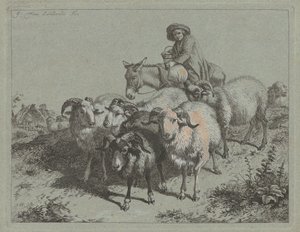 Junge auf einem Esel, der eine Herde treibt, 1763