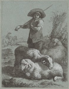 Hirtenjunge mit Schafen von Francesco Londonio