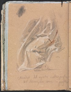 Verona Skizzenbuch: Draperiestudie mit Fuß und Inschrift (Seite 88) von Francesco Lorenzi