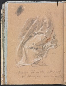 Verona Skizzenbuch: Draperiestudie mit Fuß und Inschrift Seite 88, 1760 von Francesco Lorenzi