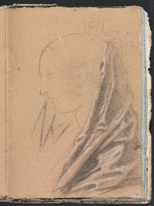 Verona Skizzenbuch: Weiblicher Kopf mit Draperie (Seite 81)
