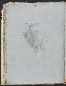 Verona Skizzenbuch: Männlicher Akt Kopf und Schultern von hinten Seite 62, 1760