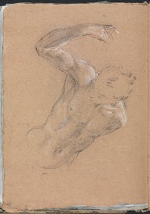 Verona Skizzenbuch: Männlicher Akt mit erhobenem rechten Arm (Seite 32) von Francesco Lorenzi