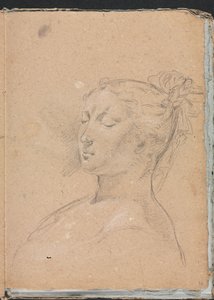 Verona-Skizzenbuch: Frau mit geschlossenen Augen, Seite 15, 1760 von Francesco Lorenzi