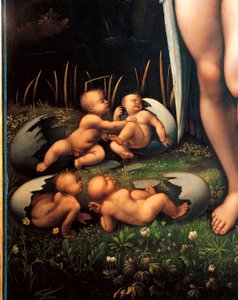 Leda und der Schwan (Detail) von Francesco Melzi or Melzo