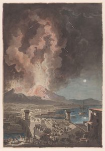 Ausbruch des Vesuvs, gesehen von der Ponte della Maddalena in Neapel von Francesco Piranesi