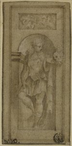 Nischenstatue von David mit dem Kopf von Goliath