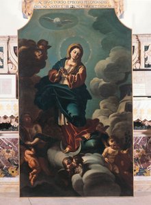 Unbefleckte Empfängnis, Gemälde auf Leinwand, zugeschrieben Francesco Solimena, Kathedrale von San Pardo, Larino, Molise, Italien von Francesco Solimena