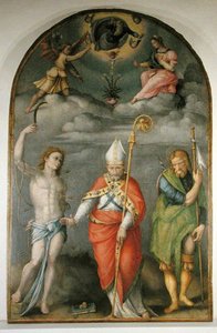 Verkündigung mit Heiligen von Francesco Ubertini Verdi Bachiacca