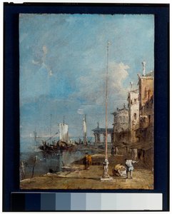 Capriccio mit einem Triumphbogen und städtischem Hintergrund von Francesco and/or Gian Antonio (1699 1761) Guardi
