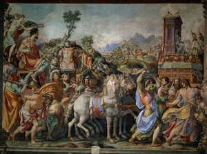 Der Triumph des Marcus Furius Camillus (447-365 v. Chr.), aus der Sala dell