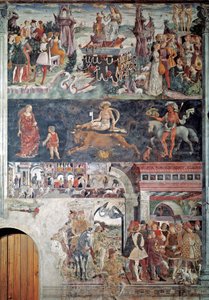 Allegorie des Monats April: Triumph der Venus, die Dekane des Stiers, Borso d