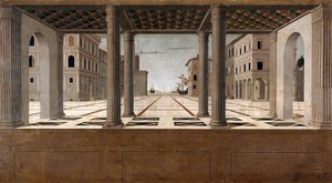 Architektonische Veduta, ca. 1490 von Francesco di Giorgio Martini