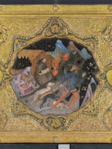 Detail aus Die Geschichte von Diana und Actaeon, mit St. Hieronymus: ein Cassone-Panel von Francesco di Michele