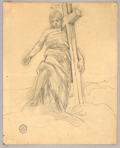 Skizze für die zentrale Figur in der Himmelfahrt von Francis Augustus Lathrop